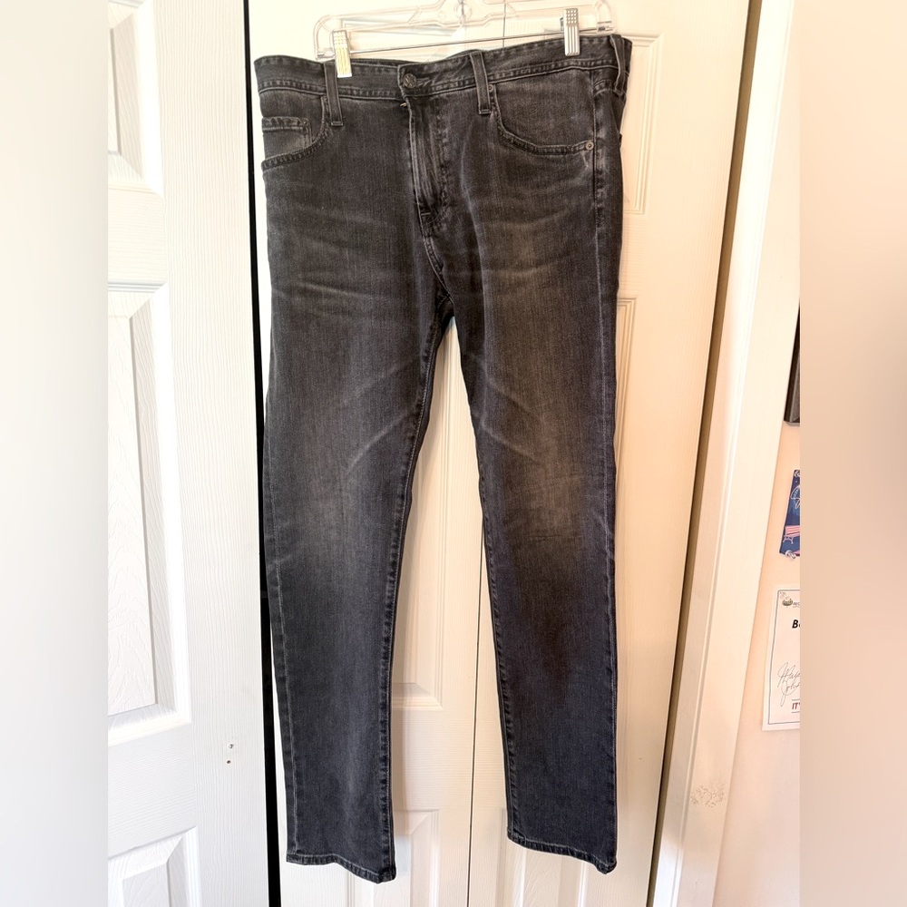 AG Adriano Goldschmied Tellis Modern Slim Jean 34 Faded Black Denim